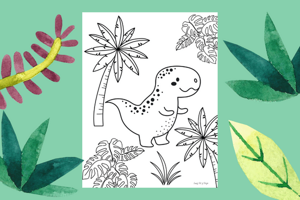 Free printable Tyrannosaurus Rex Coloring Page PDF - cute baby dinosaur coloring pages