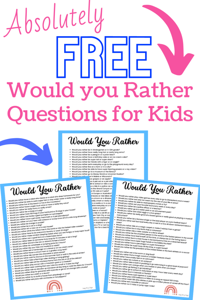 Would You Rather Questions For Kids