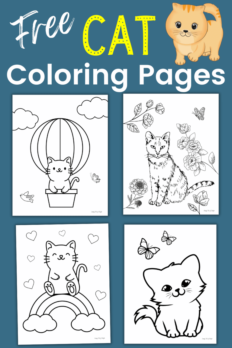 Cute Kitty Coloring Pages For Kids (free Printable!)