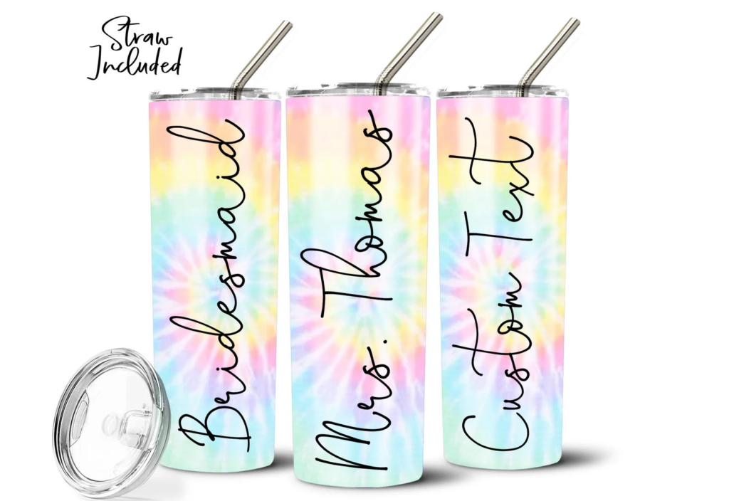 tie dye tumbler from etsy