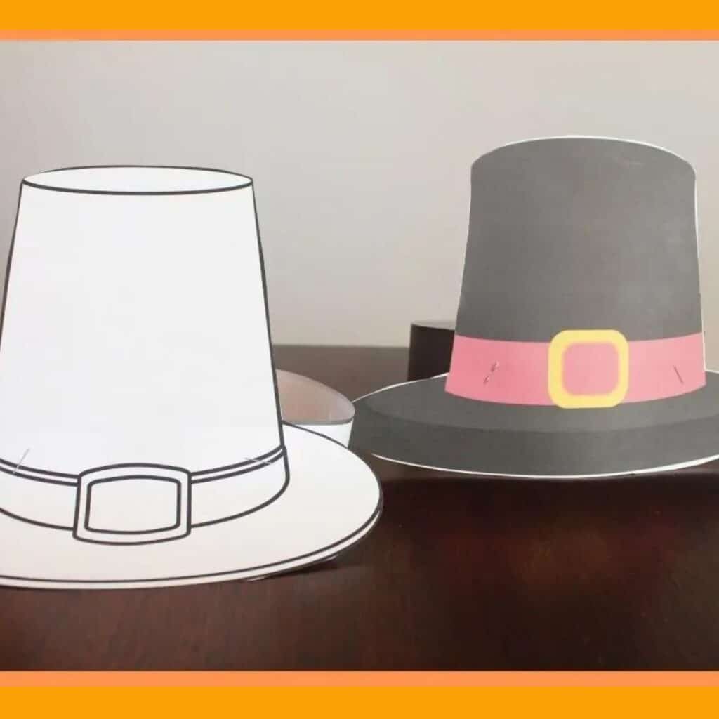 Pilgrim Hat Headband - a simple pilgrim hat template for preschoolers by Simply Full of Delight