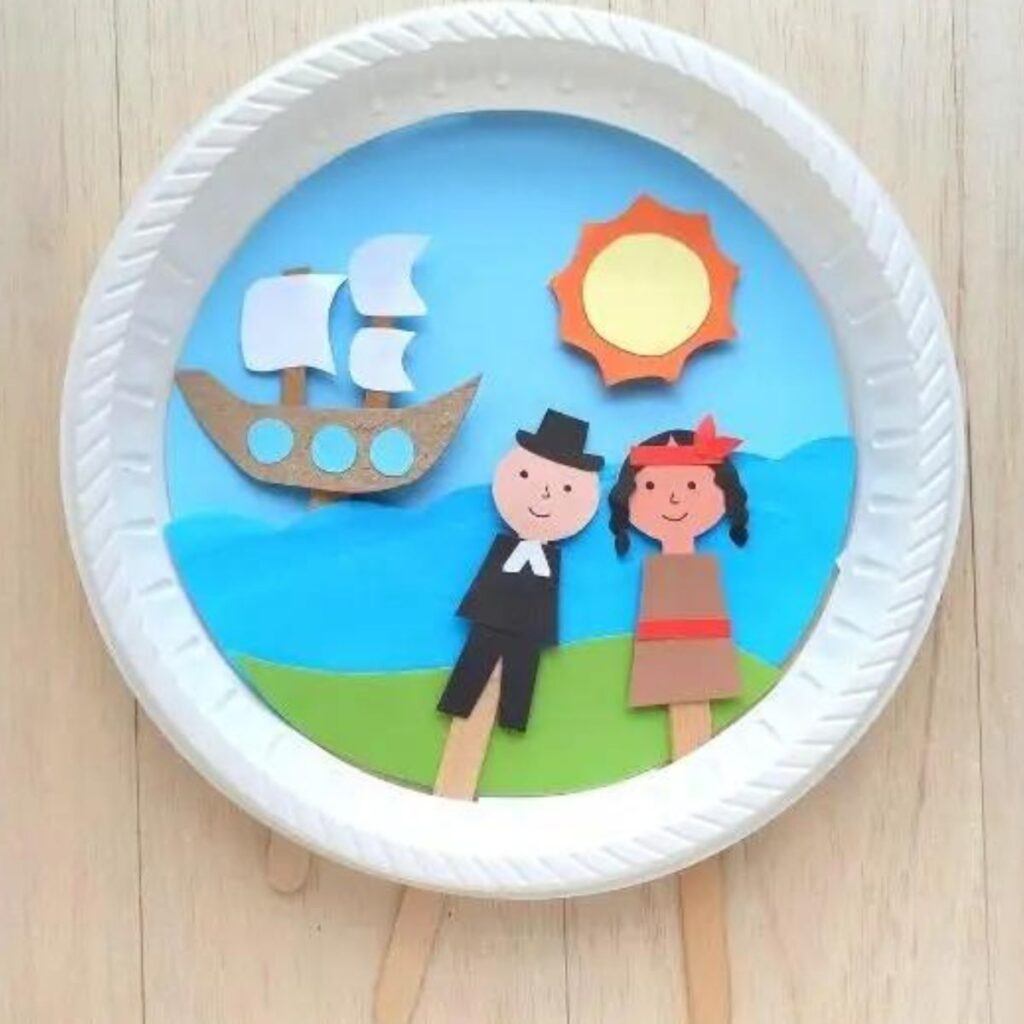 Pilgrim Paper plate craft from Made in a Pinch.