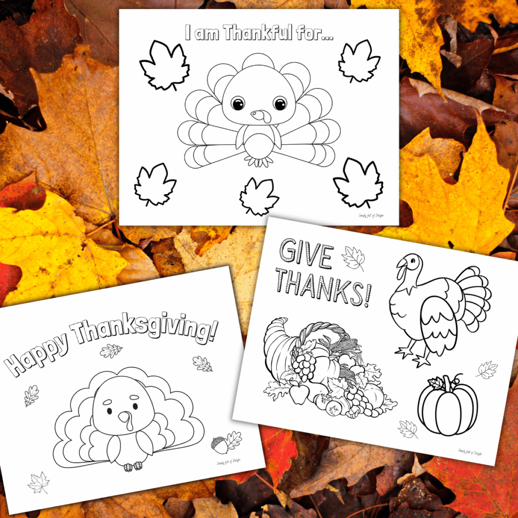 Free turkey coloring pages from Simply Full of Delight