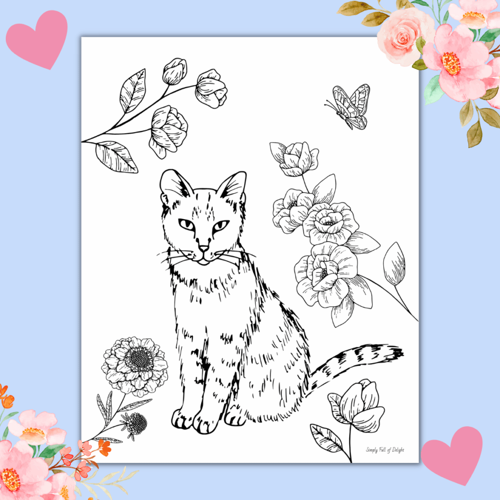 realistic coloring pages of cats