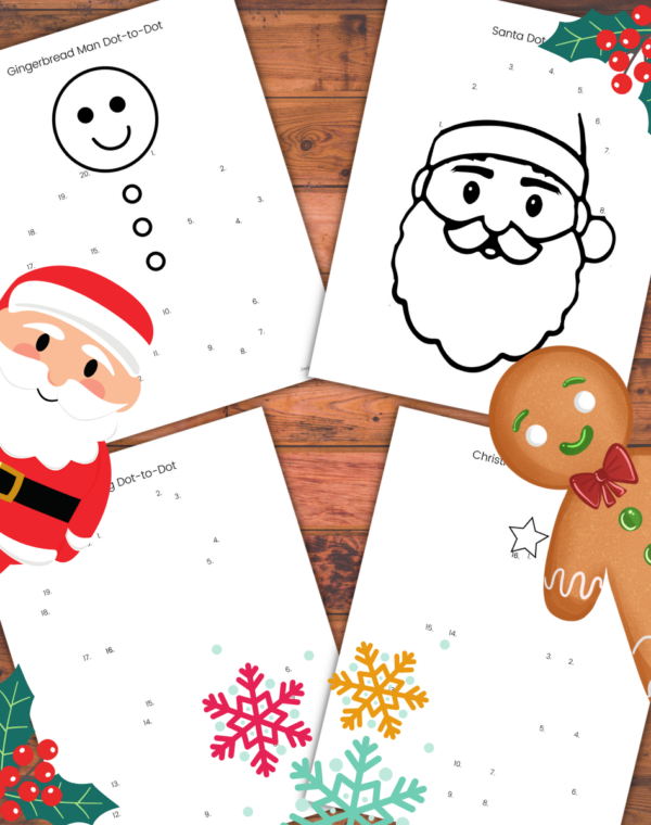 free Christmas dot to dot printables