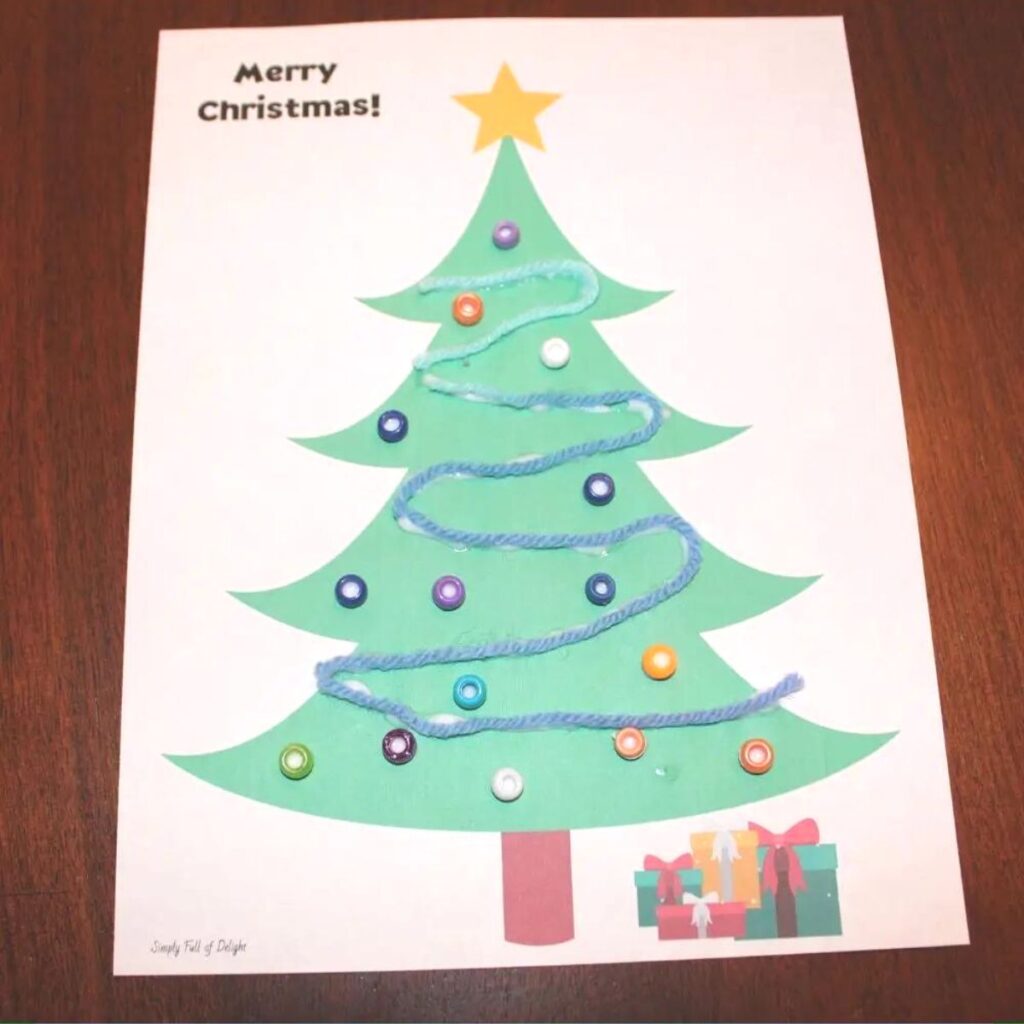 Christmas tree preschool craft free printable by simply full of delight