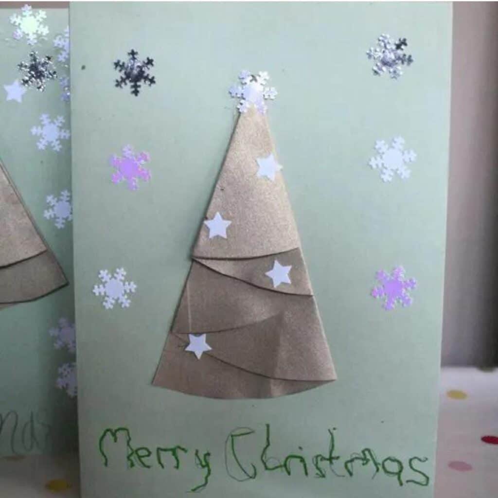 folded paper Christmas tree card by Rainy Day Mum