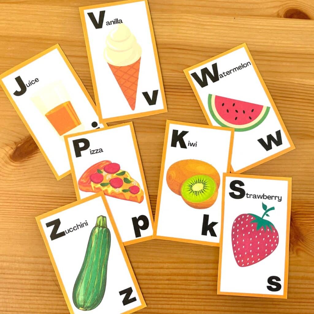 free printable alphabet flash cards - small cards to practice the abcs