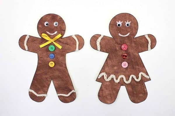 paper gingerbread man craft by The Craft-at-Home Family.