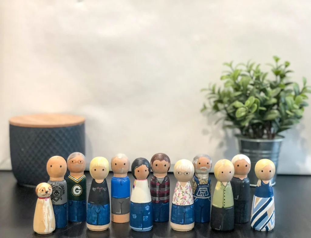 personalized and customized peg dolls by Oh Golly My Dolly US