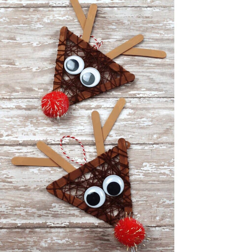 Popsicle Stick Rudolph Craft by The Inspiration Edit