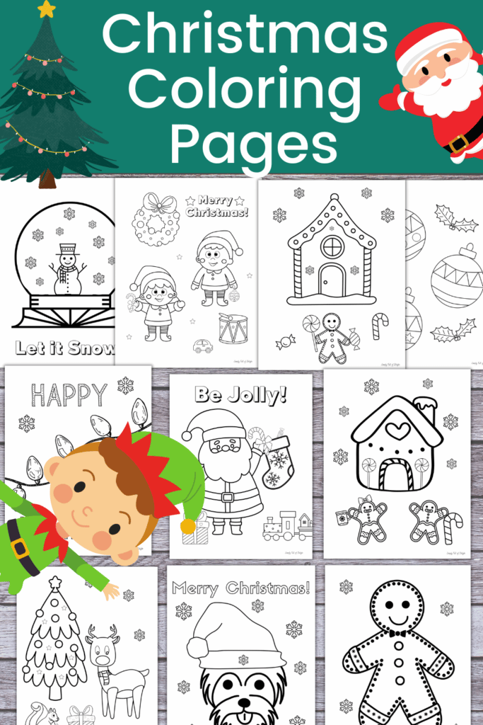 Christmas coloring pages set in my etsy shop