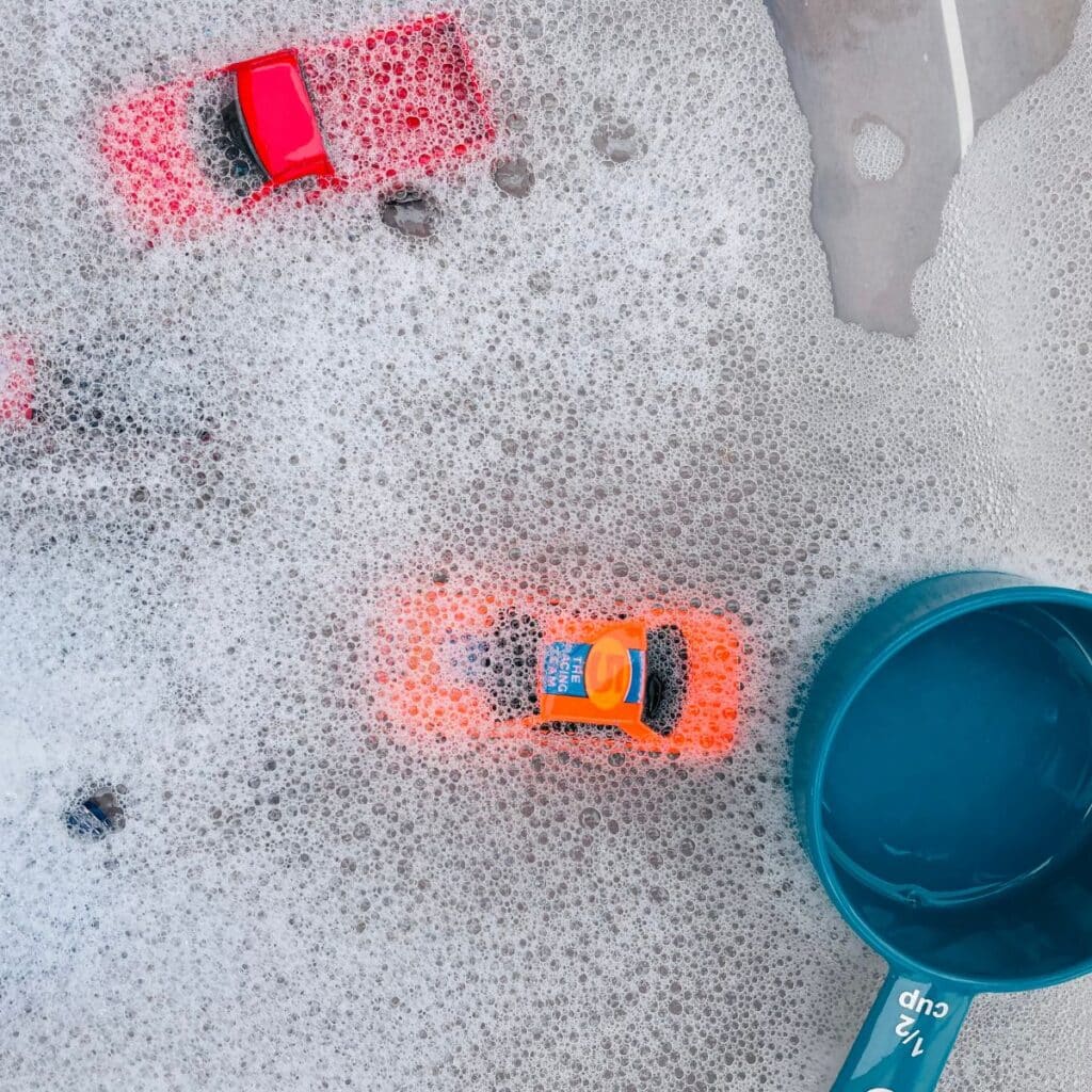 car wash sensory activity - preschool car wash sensory play