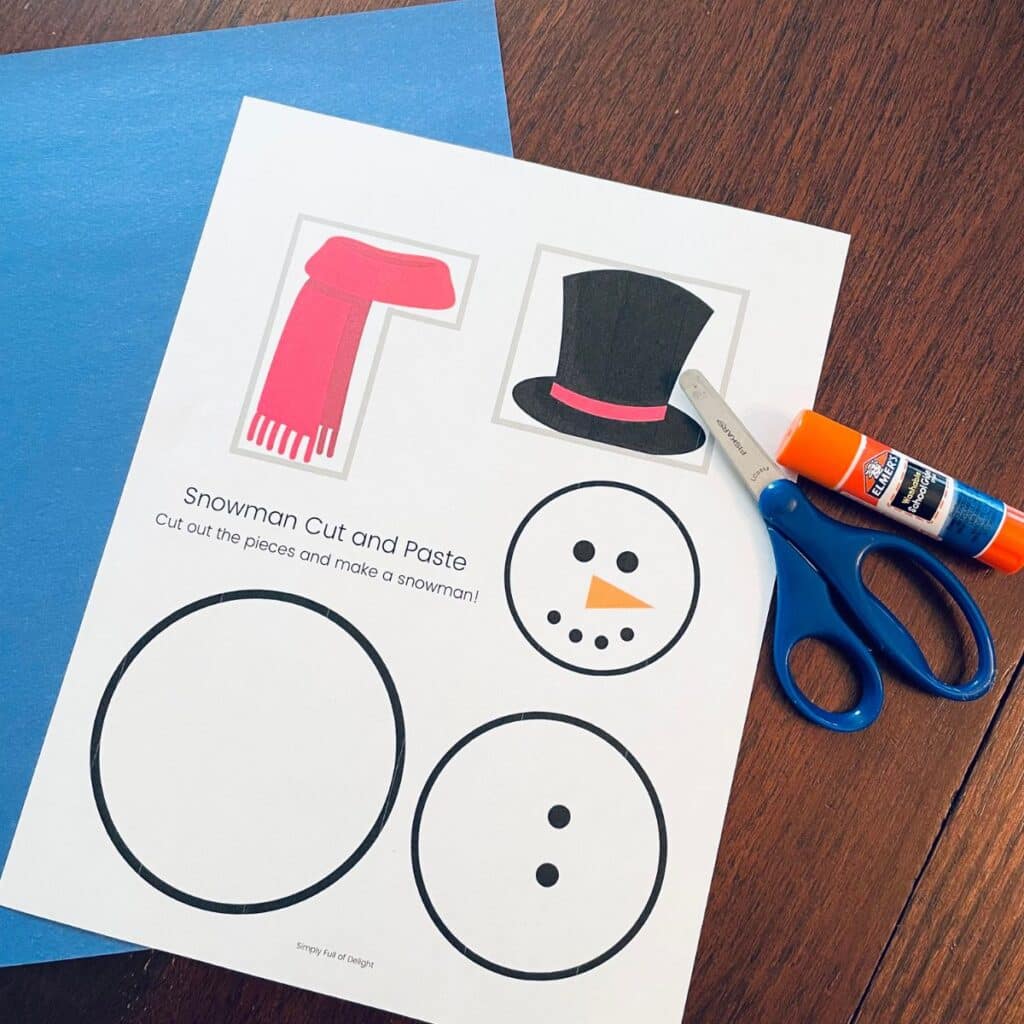 ☃️ Cut Out and Build a Snowman Printable (Free!)