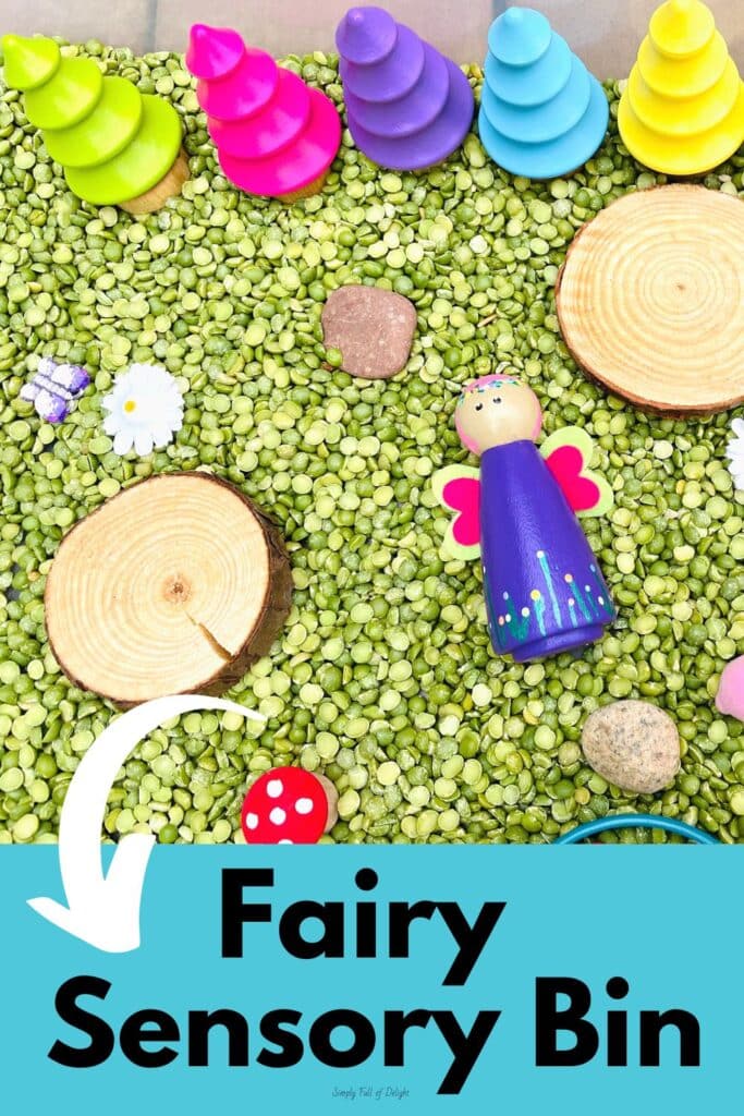 Fairy Sensory Bin - this fairy garden sensory play idea is full of fun for preschoolers - if you are looking for sensory activities for kids this fairy tale inspired sensory bin is perfect!