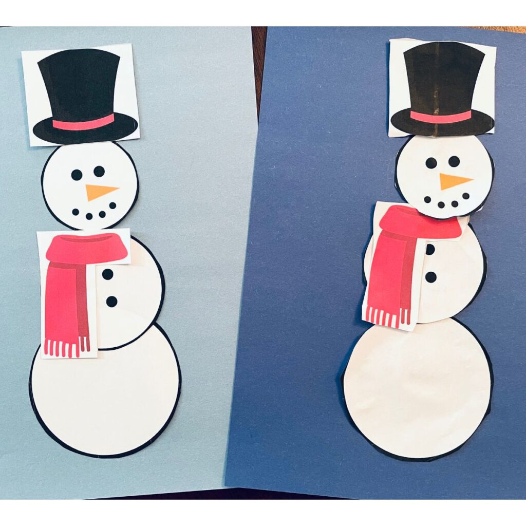 2 build a snowman printable crafts for kids - easy winter preschool craft idea