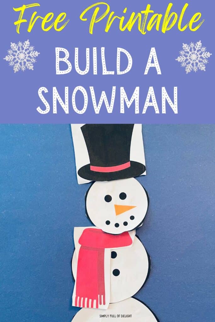 Free cut out Build a snowman printable - an easy snowman craft for preschoolers