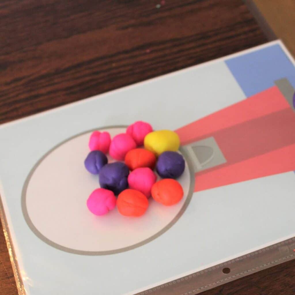 gumball play dough mat - free play dough mats for kids