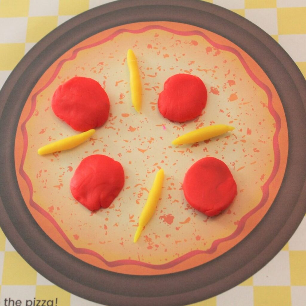 pizza playdough mat for kids - free playdough mats