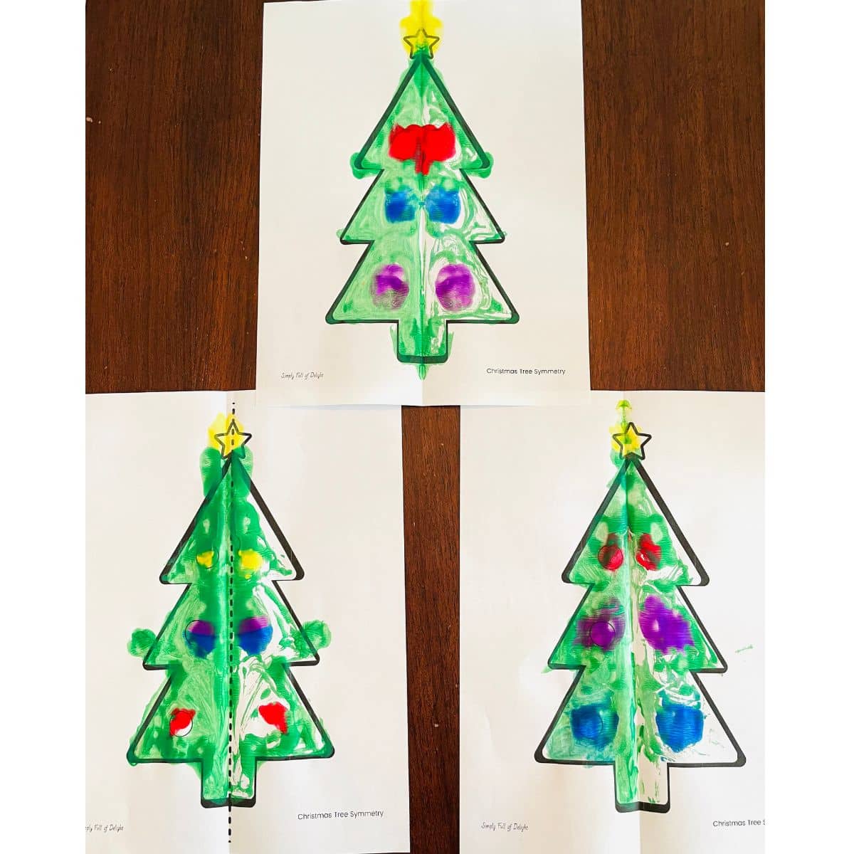 Symmetry Christmas Tree Painting (free printable!)