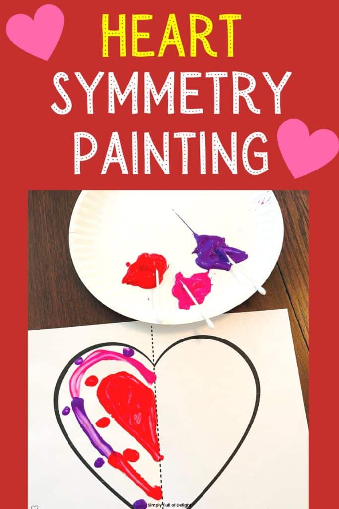 heart symmetry art project - a fun preschool Valentine's Day craft idea