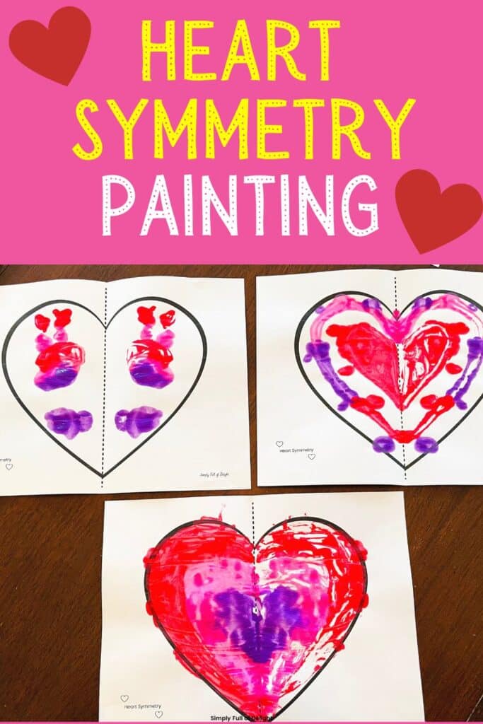 heart symmetry painting craft - a fun Valentine's Day craft preschool