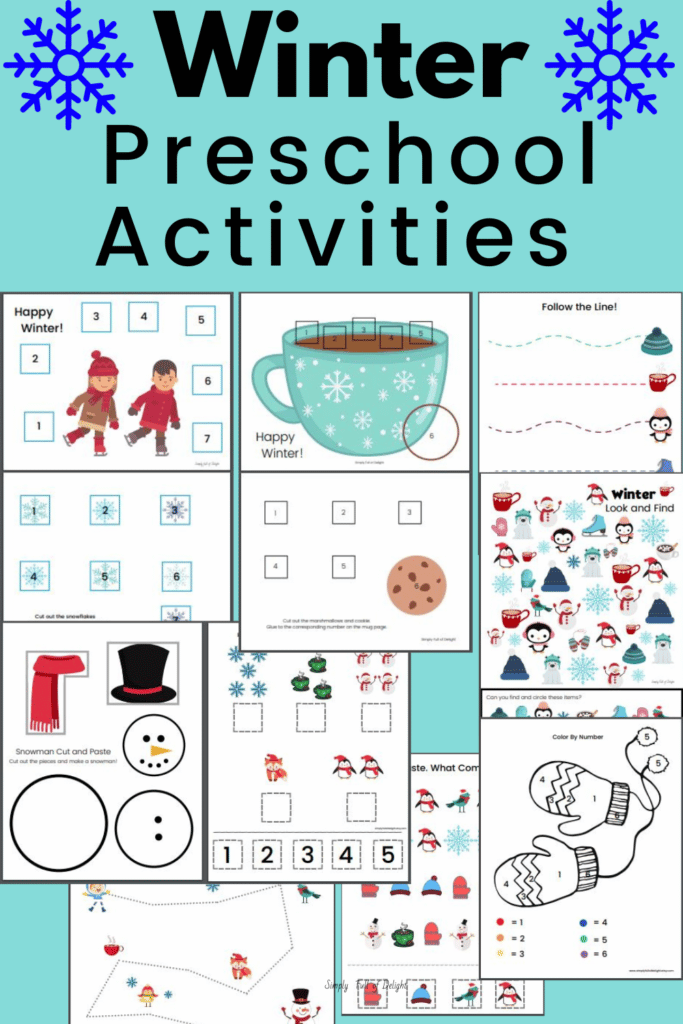 winter preschool learning pack in my etsy shop