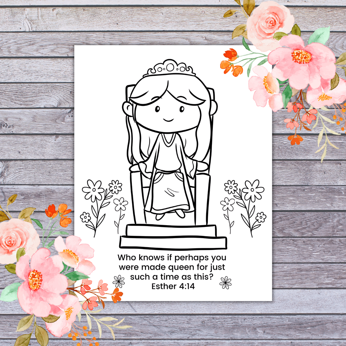 queen esther coloring page