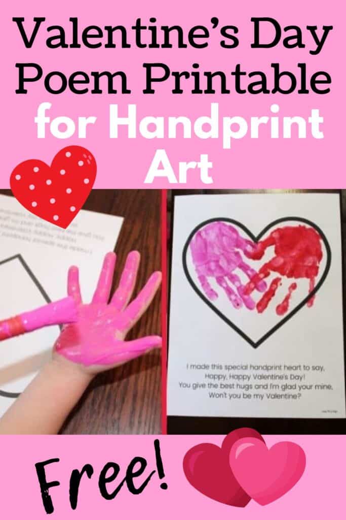 Handprint Heart Valentine Poem For