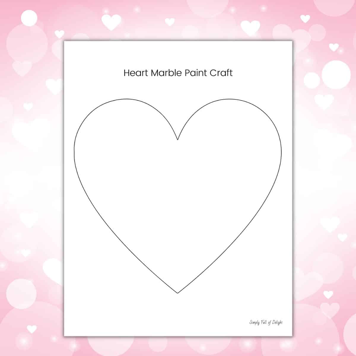 Preschool Valentine's Day Marble Paint Art (Free Heart Printable)