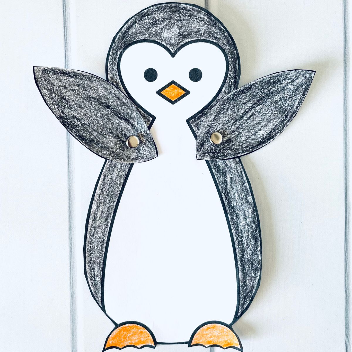 Paper Penguin Craft with Flippers that Move (Free Printable)