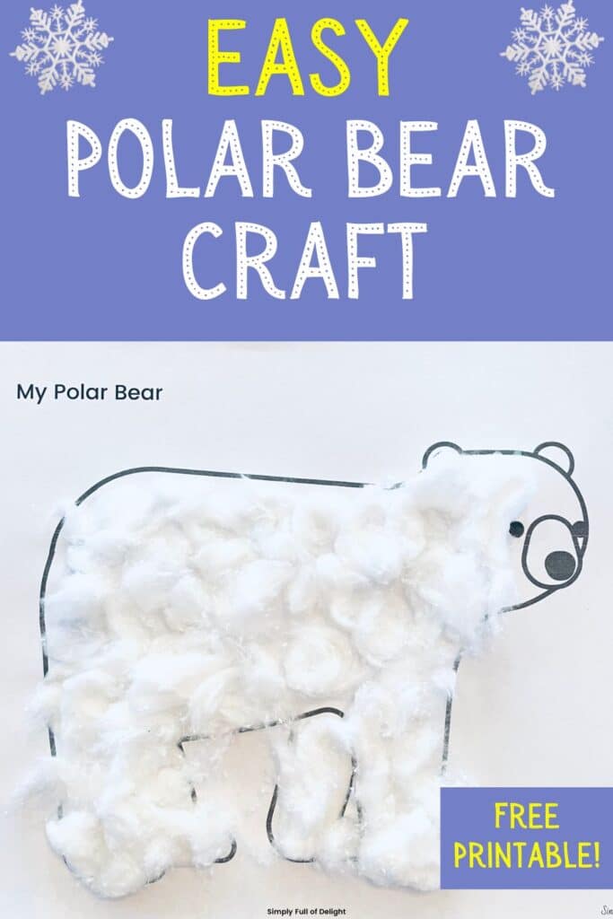 Easy Polar Bear Craft - with free polar bear printable