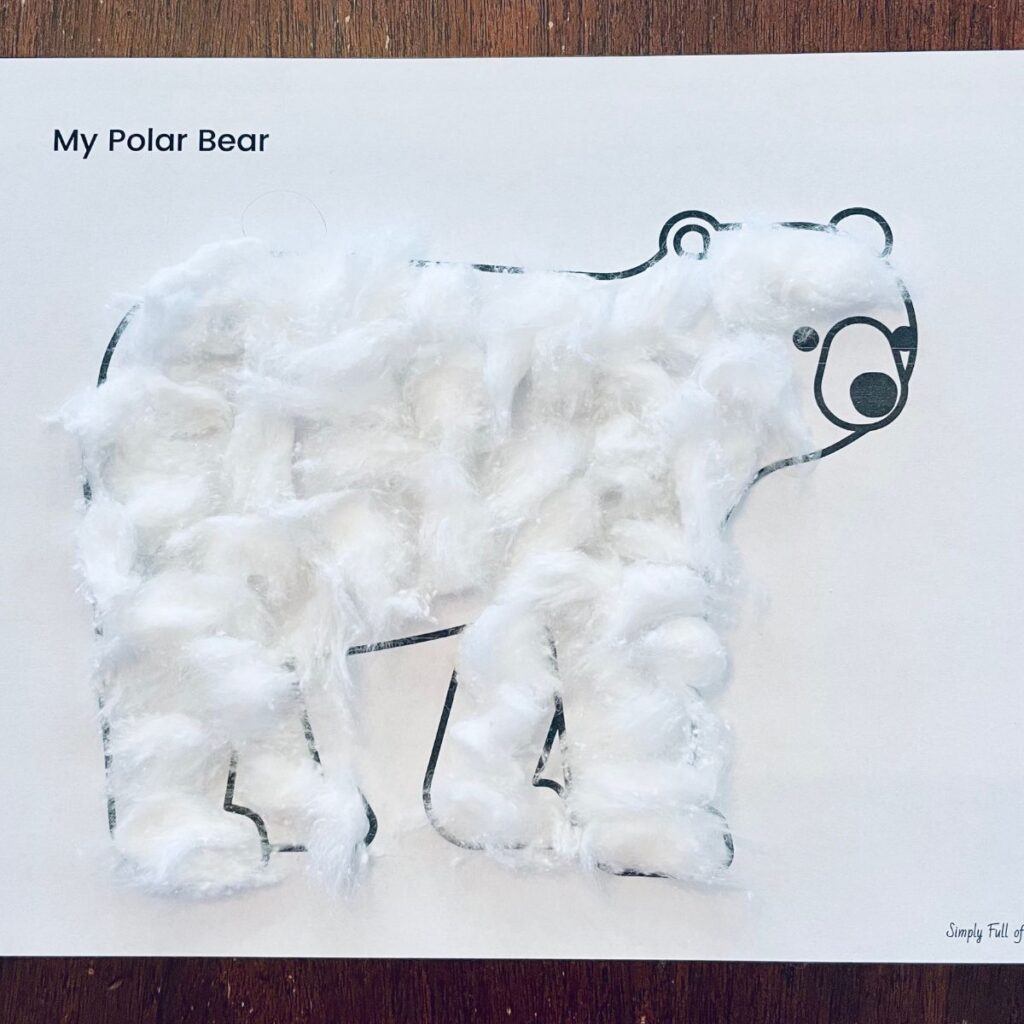 polar bear craft for preschool with free polar bear printable