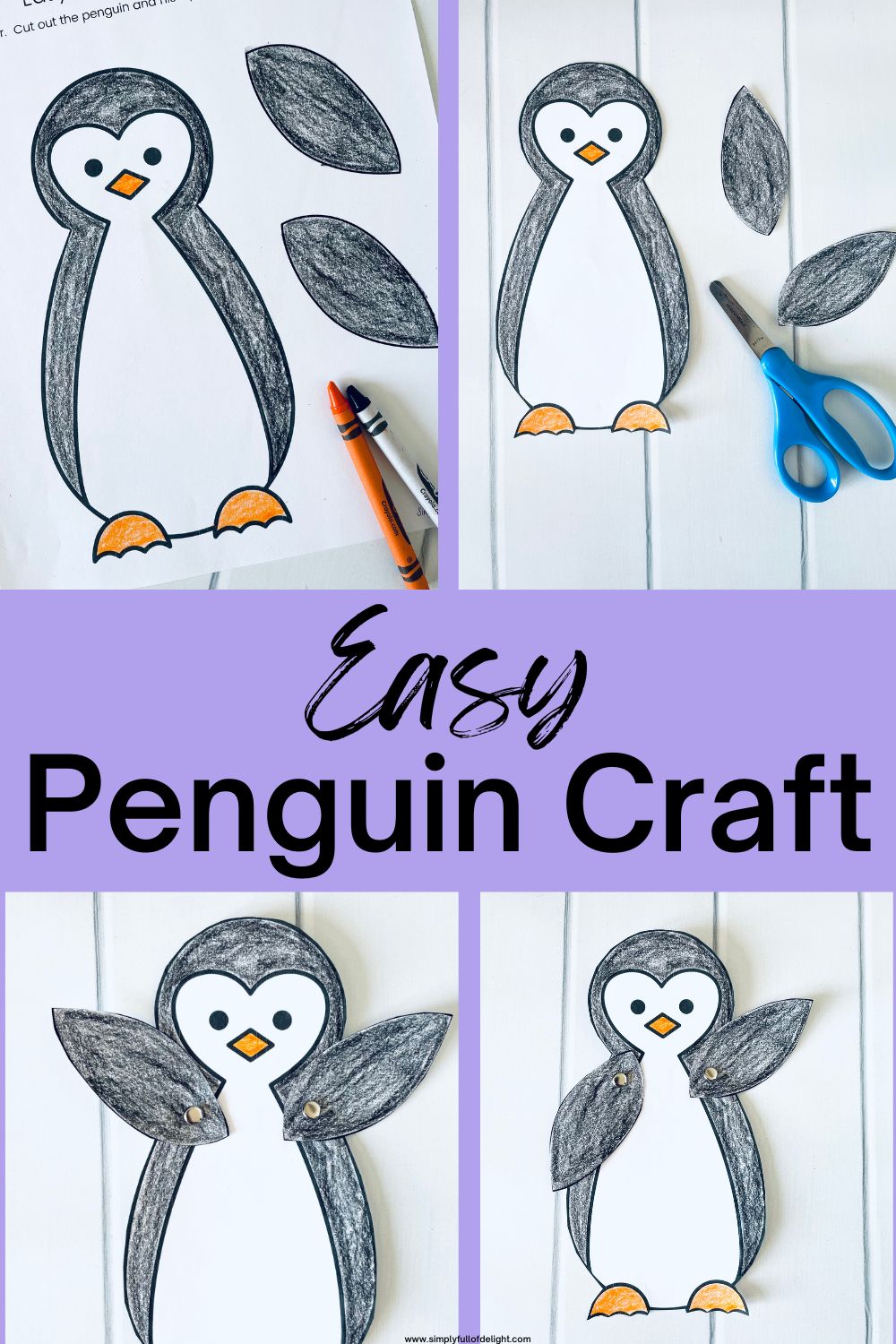 Paper Penguin Craft with Flippers that Move! (Free Printable)