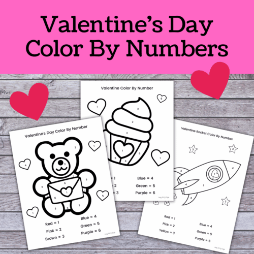 Valentine Color By Number Worksheets (Free Printable!)