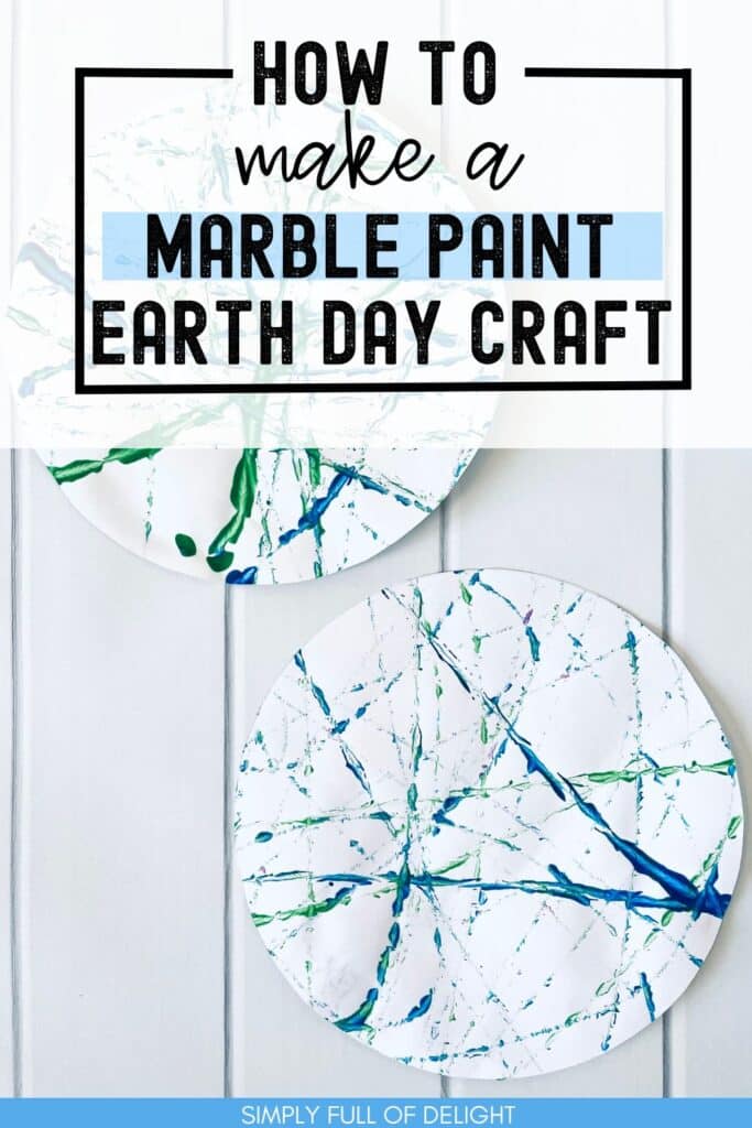 How to make a Marble Paint Earth Day craft - a super easy Preschool Earth craft with free printable Earth template