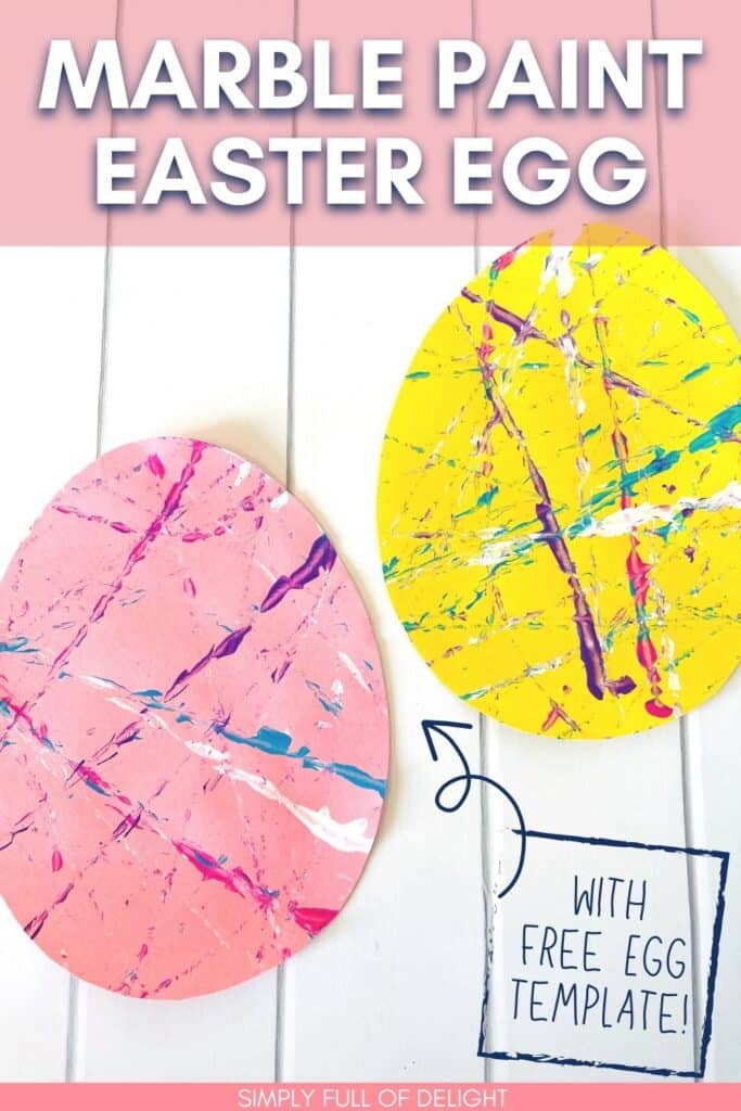 marble paint easter egg craft for kids with free egg template