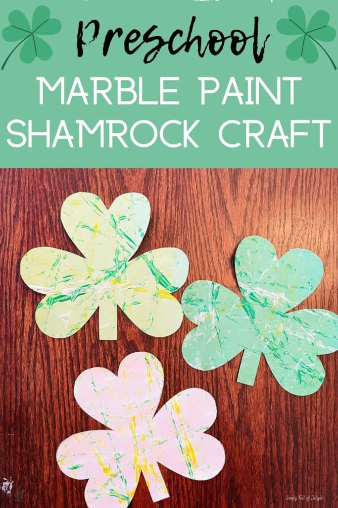 Preschool Marble Paint Shamrock Craft - an easy St. Patrick's Day craft for kids