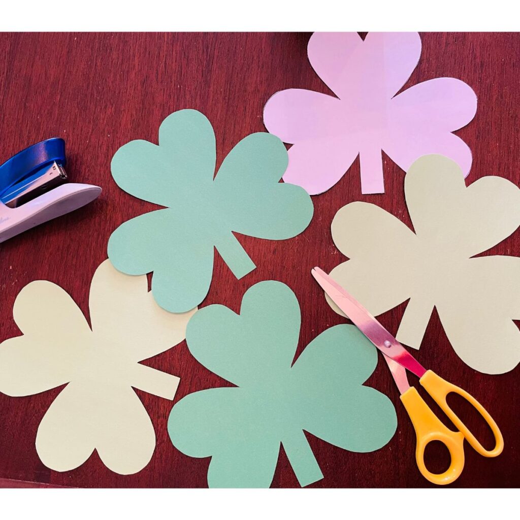 multiple colored paper shamrocks