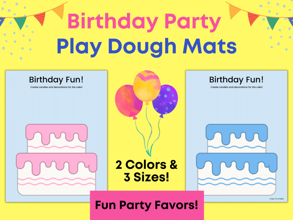 printable Birthday play dough mats