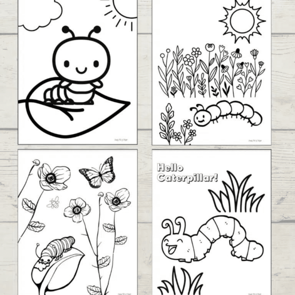 cute caterpillar coloring pages