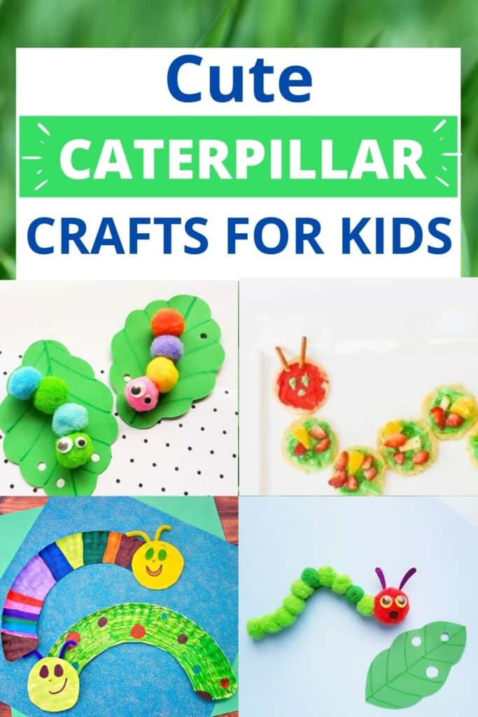 cute caterpillar crafts for kids - pics of pom pom caterpillars, caterpillar fruit pizza, paper plate caterpillar