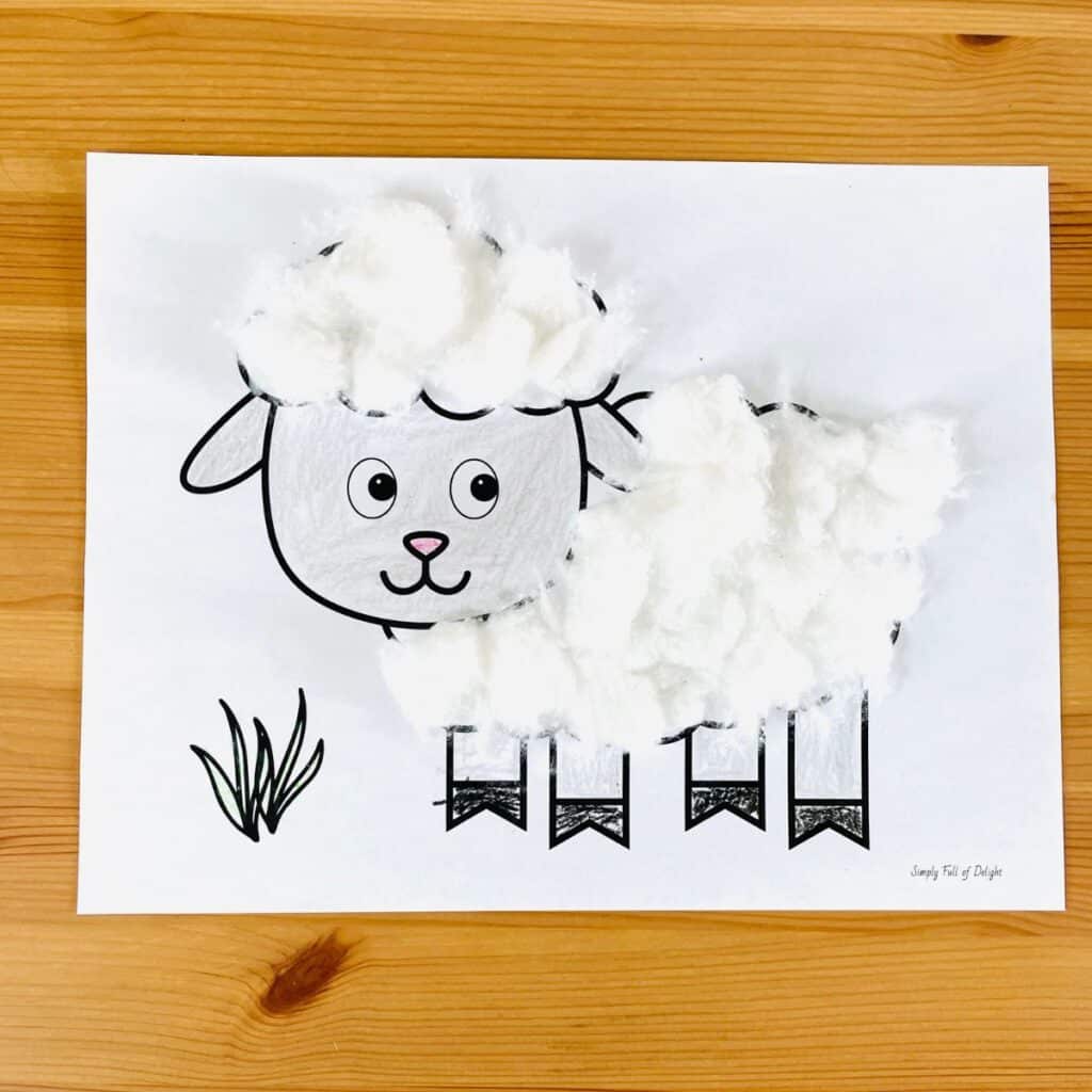 cotton ball sheep craft for kids
