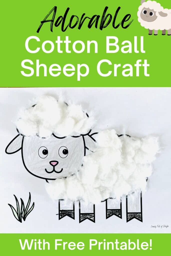 Cotton Ball Sheep Craft - free printable