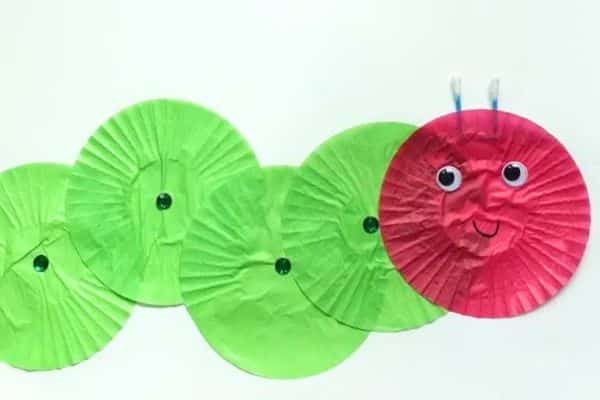 cupcake liner caterpillar by In the Playroom