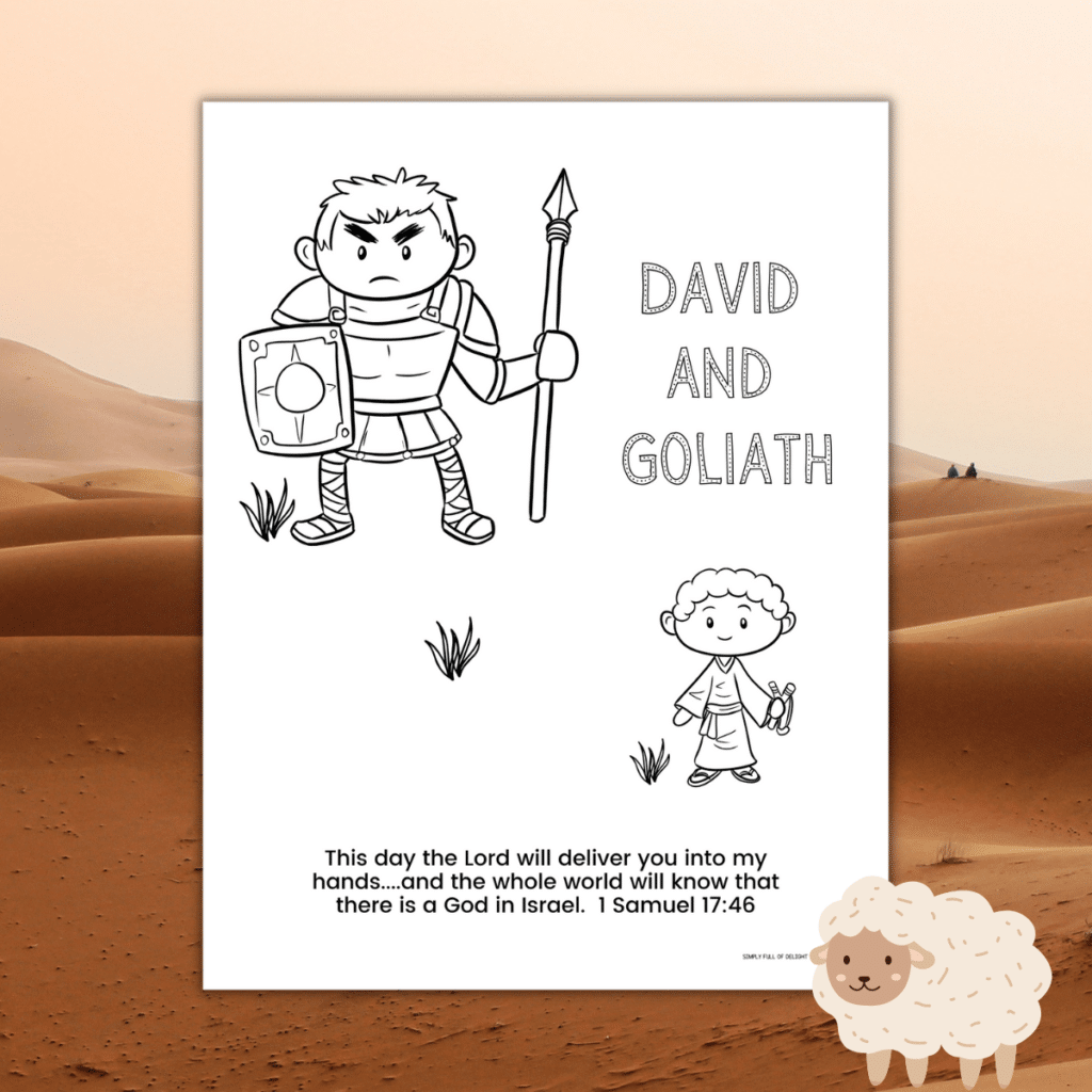 David and Goliath coloring sheet - free printable