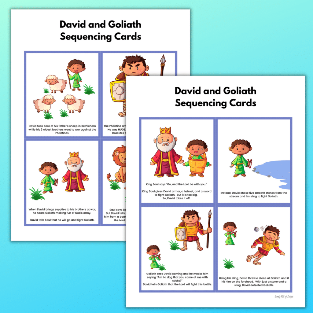 David and Goliath Sequencing cards