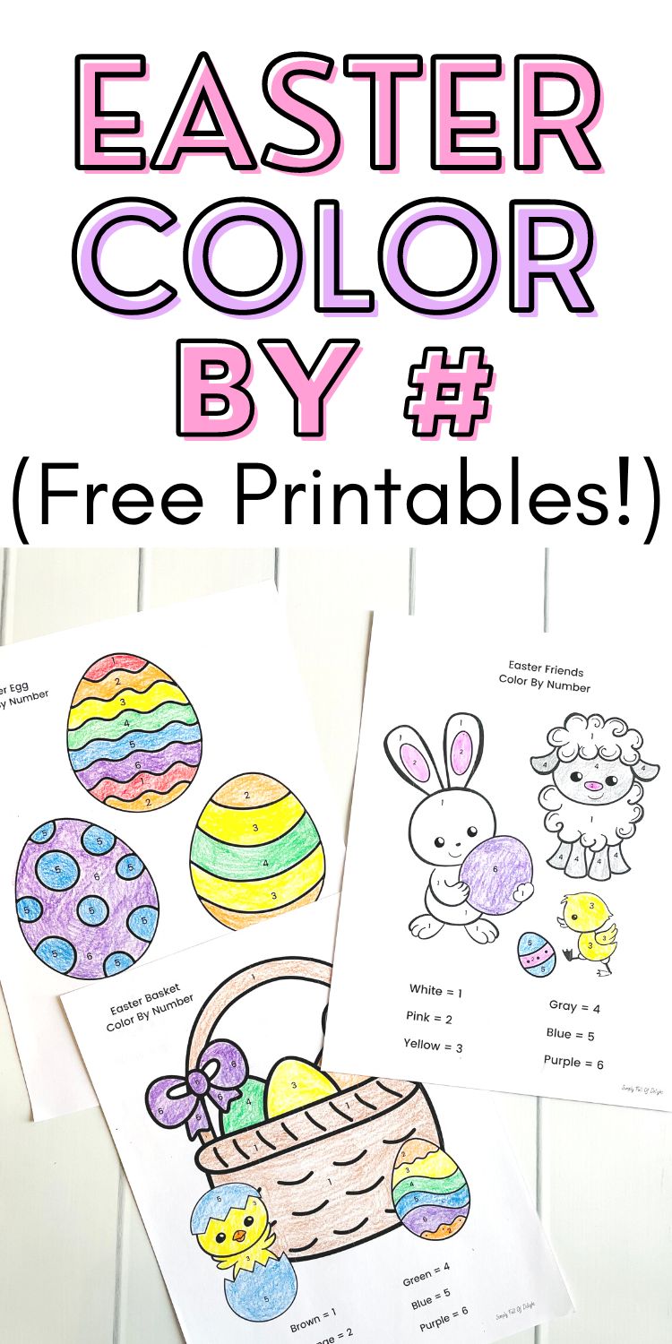 Easter Color By Number Worksheets (Free Printable!)