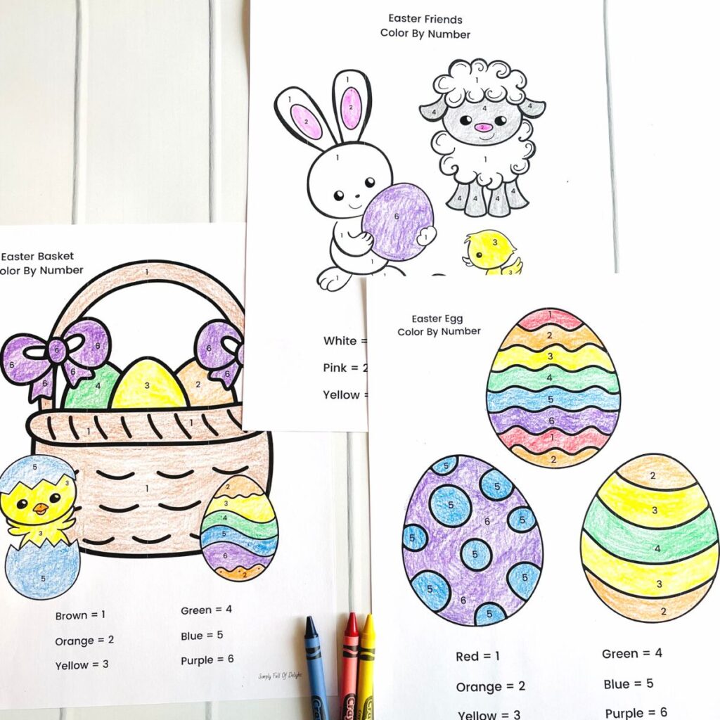 Free Easter Color By Number Printable Worksheets