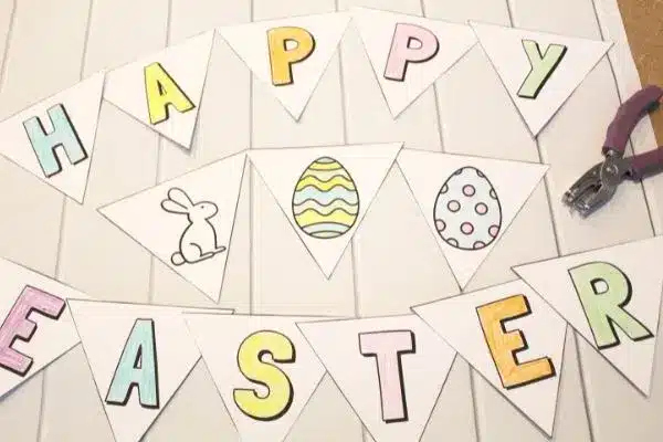 diy Easter banner for kids